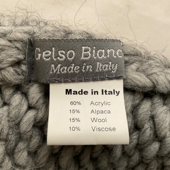 Gelso Bianco Grey Alpaca Wool Blend Floral Hat O/S NEW Made in Italy - Picture 5 of 9